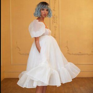 NWT Selkie Ivory French Puff Dress Small Coquette Bridal